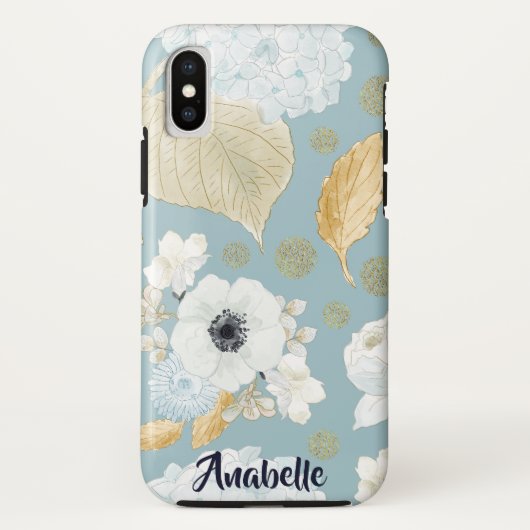 Elegant Spring Blue & White Flower Pattern Case-Mate iPhone Case (Achterkant)