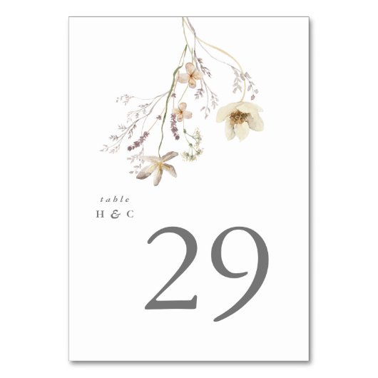 Elegant Spring Boho Wildflower Wedding Kaart (Achterkant)