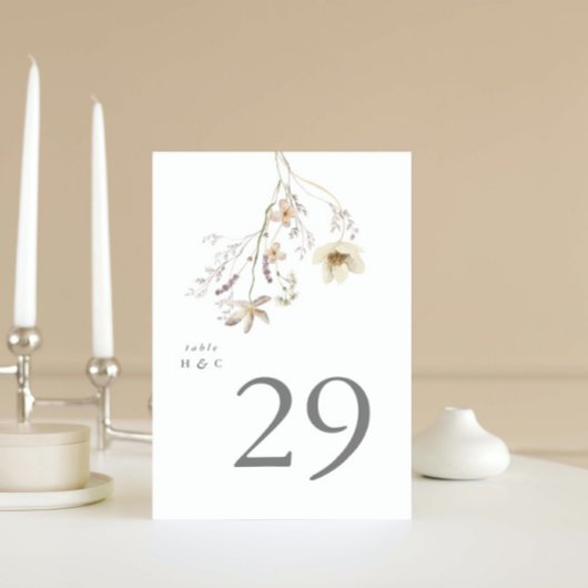 Elegant Spring Boho Wildflower Wedding Kaart