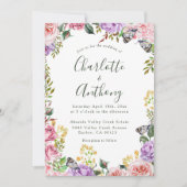 Elegant Spring Butterfly Floral Wedding Kaart (Voorkant)