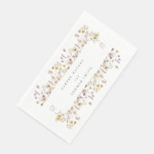 Elegant Spring Custom Text Wildflower Wedding Servet (Hoek)