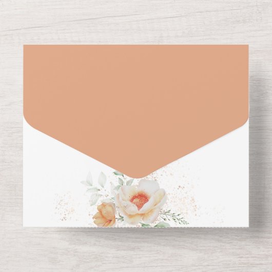 Elegant Spring Floral Birthday All In One Uitnodiging (Achterkant)