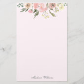 Elegant Spring Floral Blush Peony Wedding Briefpapier (Voorkant)