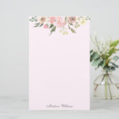 Elegant Spring Floral Blush Peony Wedding Briefpapier (Staand voorkant)