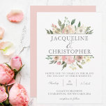 Elegant Spring Floral Blush Peony Wedding Kaart<br><div class="desc">Een elegante florale bouquet van roze pinda's en lijst van ivoor roos deze mooie uitnodiging voor het lentetsen. De vloerbedekking van de zagerijbladeren versieren zich in het midden van de perzikserie van bloemen die de prachtige moderne typografie omringen. Met deze kaart wordt een romantische aanraking toegevoegd.</div>