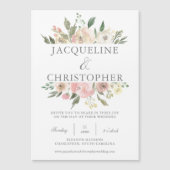 Elegant Spring Floral Blush Peony Wedding Magnetische Uitnodiging (Voorkant)