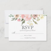 Elegant Spring Floral Blush Peony Wedding RSVP Kaartje (Voorkant)