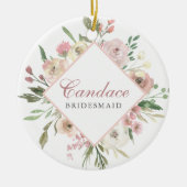 Elegant Spring Floral Blush Pink Peony Bridesmaid Keramisch Ornament (Voorkant)