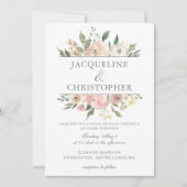 Elegant Spring Floral Blush Pink Peony Wedding Kaart (Voorkant)