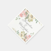Elegant Spring Floral Blush Pink Peony Wedding Servet (Hoek)