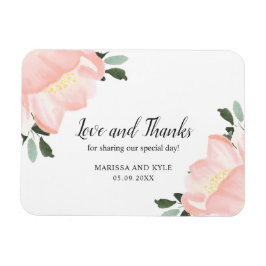 Elegant Spring Floral Blush Pink Wedding Favor Magneet