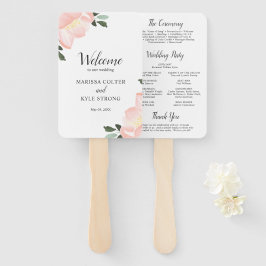 Elegant Spring Floral Blush Pink Wedding Programme Handwaaier