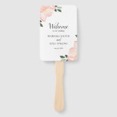 Elegant Spring Floral Blush Pink Wedding Programme Handwaaier (Voorkant)