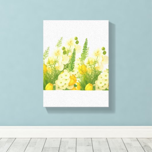 Elegant Spring Floral Bouquet  Canvas Afdruk (Insitu (Houten vloer))