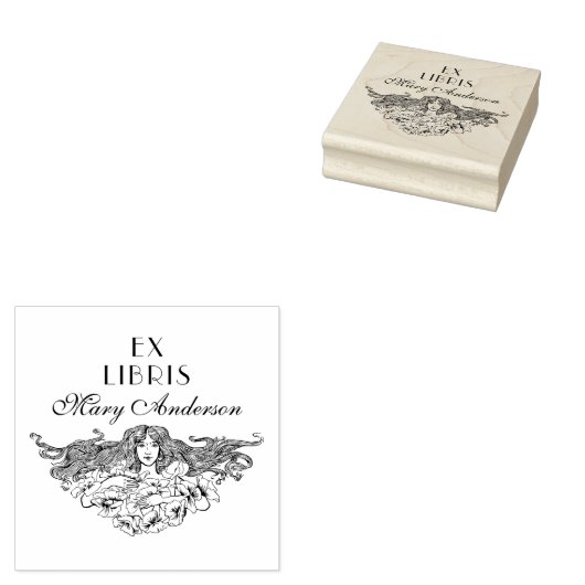  Elegant Spring Floral Custom Library Rubberstempel (Gestempeld)