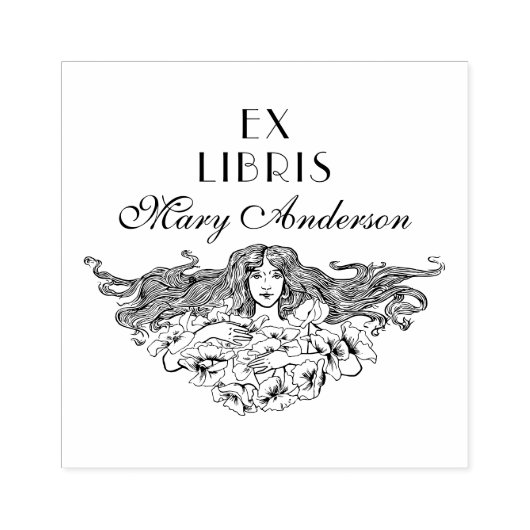  Elegant Spring Floral Custom Library Rubberstempel (Afrduk)