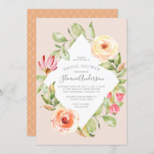 Elegant Spring Floral Diamond Peach Vrijgezellenfe
