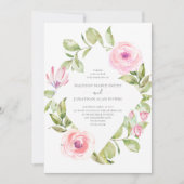 Elegant Spring Floral Diamond Pink Wedding Kaart (Voorkant)