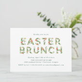 Elegant Spring Floral Easter Brunch Kaart (Staand voorkant)