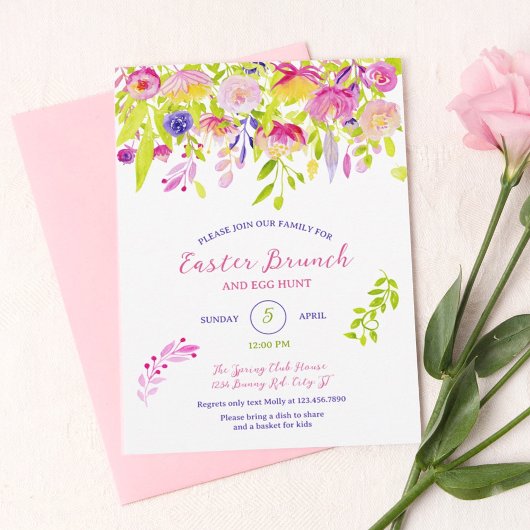 Elegant Spring Floral Easter Kaart