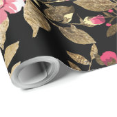 Elegant spring floral gold patroon cadeaupapier (Rol Hoek)