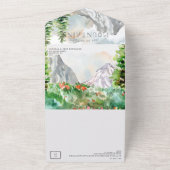 Elegant Spring Floral Mountain Wedding All In One Uitnodiging (Buitenkant)