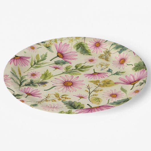 Elegant Spring Floral Papieren Bordje (Gekanteld)