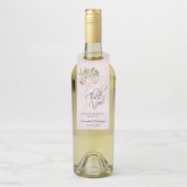 Elegant Spring Floral Pink Waterverf Wedding Flessenhanger (Op fles)