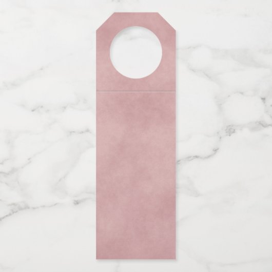 Elegant Spring Floral Pink Waterverf Wedding Flessenhanger (Achterkant)