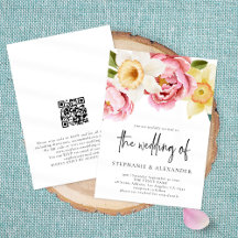 Elegant Spring Floral QR Code Weddenschap