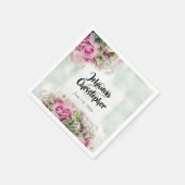 Elegant Spring Floral roze Roses & Peonies Wedding Servet (Hoek)