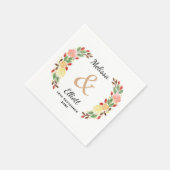 Elegant Spring Floral Waterverf Wreatborder Servet (Hoek)