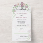 Elegant Spring Floral Wedding All In One Uitnodiging (Binnen)