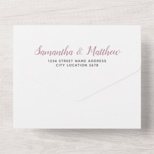 Elegant Spring Floral Wedding All In One Uitnodiging (Achterkant)