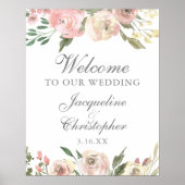 Elegant Spring Floral | Welkom op ons huwelijk Poster (Voorkant)