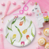 Elegant Spring Flower Tulip Vrijgezellenfeest Papieren Bordje (Feest)