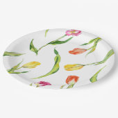 Elegant Spring Flower Tulip Vrijgezellenfeest Papieren Bordje (Gekanteld)