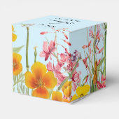 Elegant Spring Flowers Blue Wedding Favor Box Bedankdoosjes (Achterkant)