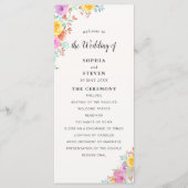 Elegant Spring Flowers Botanical Wedding Programmakaart (Voorkant)