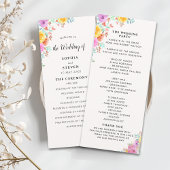 Elegant Spring Flowers Botanical Wedding Programmakaart