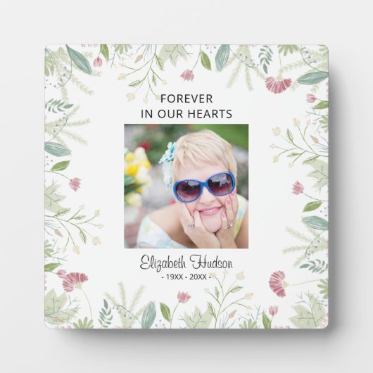 Elegant Spring Flowers Framed Foto | Begrafenis Fotoplaat (Voorkant)