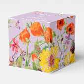 Elegant Spring Flowers Violet Wedding Favor Box Bedankdoosjes (Voorkant Zijde)