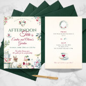 Elegant Spring Garden Afternoon Tea Party Kaart