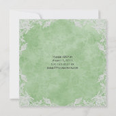 Elegant Spring Green White Floral Damask Post Wedd Kaart (Achterkant)