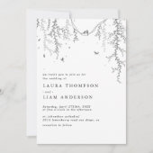 Elegant Spring greenery and bird Kaart (Voorkant)