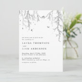 Elegant Spring greenery and bird Kaart (Staand voorkant)