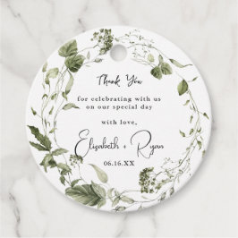 Elegant Spring Greenery | Weddenschap Hartelijk da Bedankjes Labels