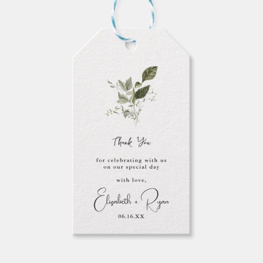 Elegant Spring Greenery | Weddenschap Hartelijk da Cadeaulabel (Voorkant)