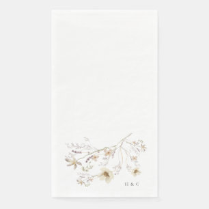 Elegant Spring Monogram Wildflower Wedding Servet
