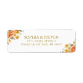 Elegant spring orange flowers with Golden tones Etiket (Voorkant)